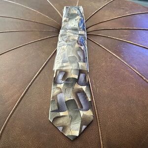 J. Garcia Abstract Brown and Gray Tie